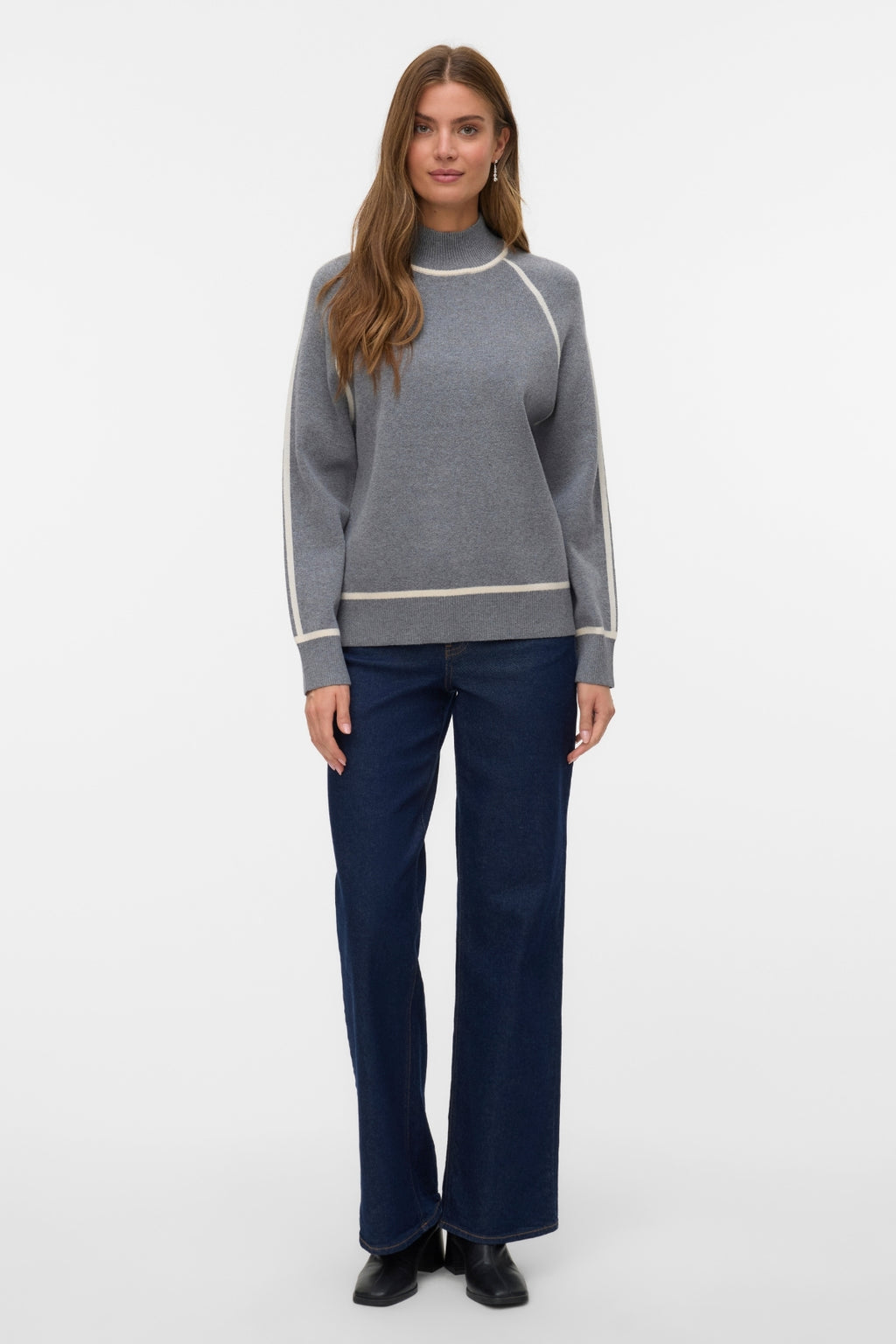 Gold Højhalset Striktrøje - Mellemgrå M. Birch