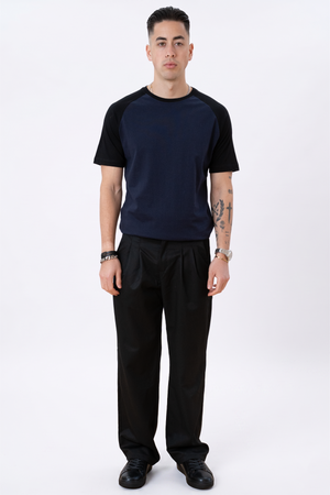 Basic raglan T-shirt - Sort-Navy