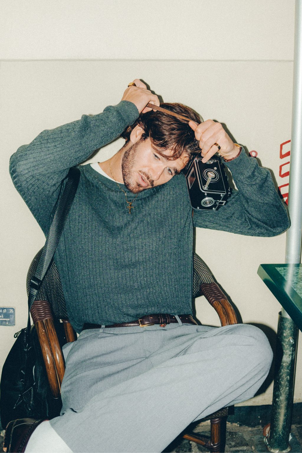 Pullover Kabel Strik - Charcoal Melange