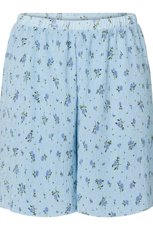 Flora High-Waisted Shorts - Cashmere Blue-Blå Blomster