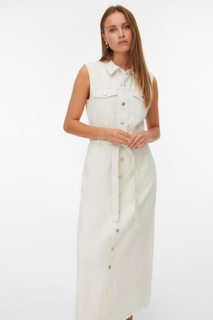Molly Ank Denimkjole - Ecru