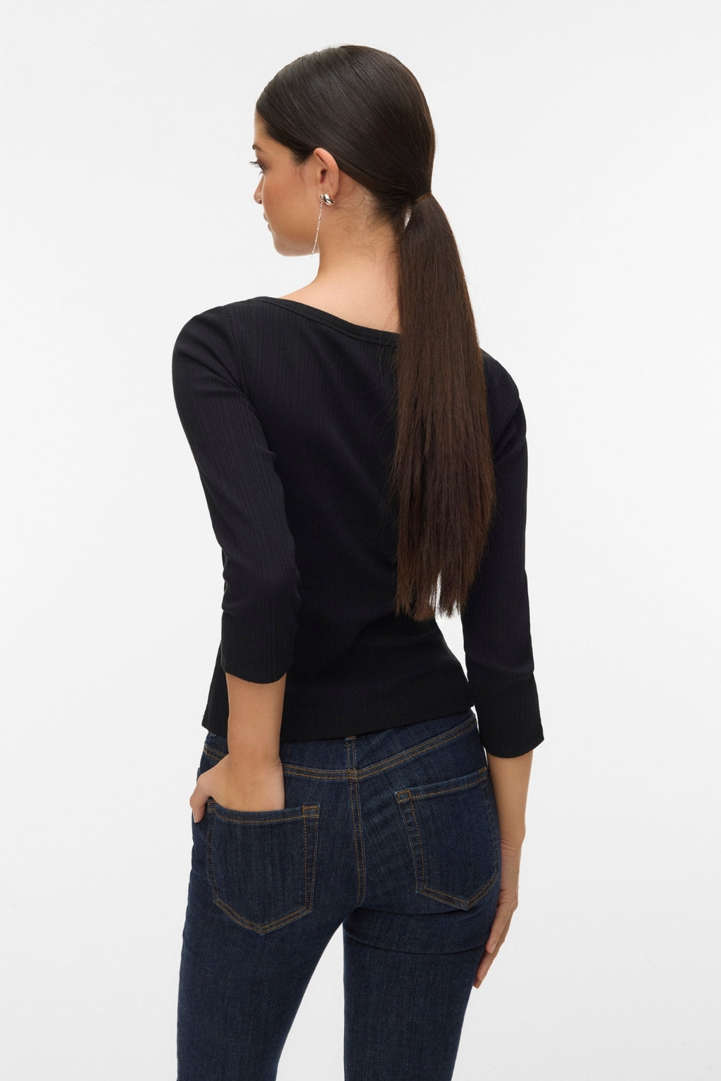 Verde Boatneck Top - Sort