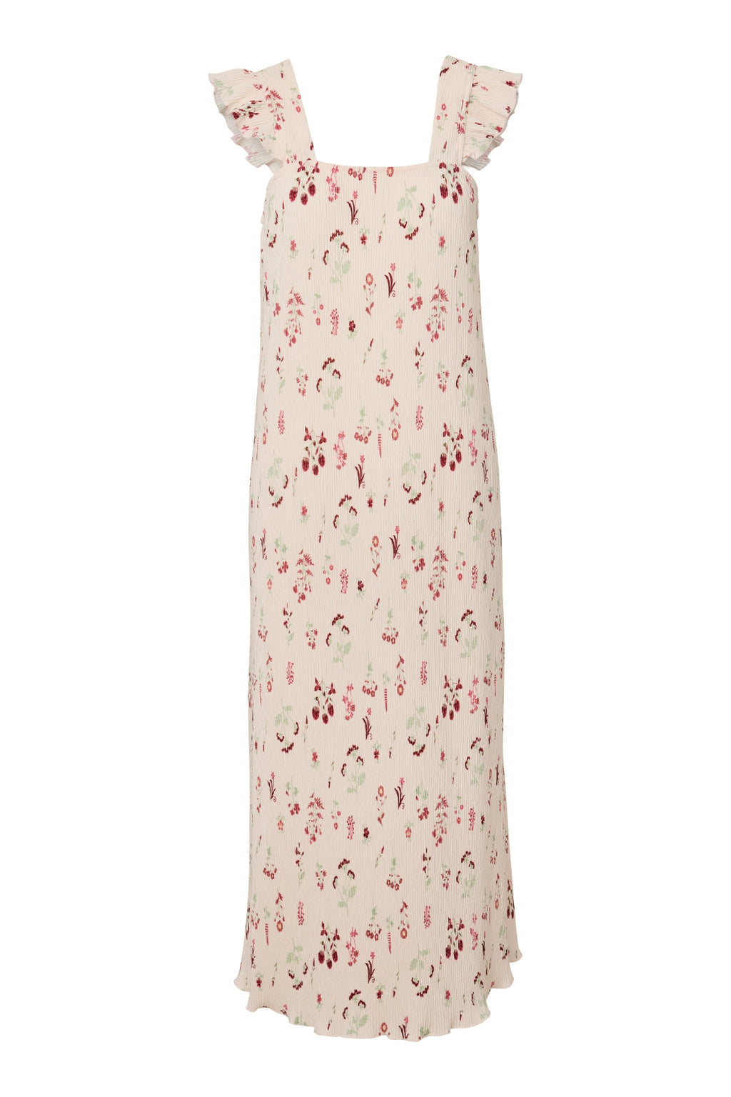 Flora Strop Kjole med Flæser - Petal Pink