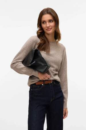 Doffy O-hals Bluse - Moon Rock Melange