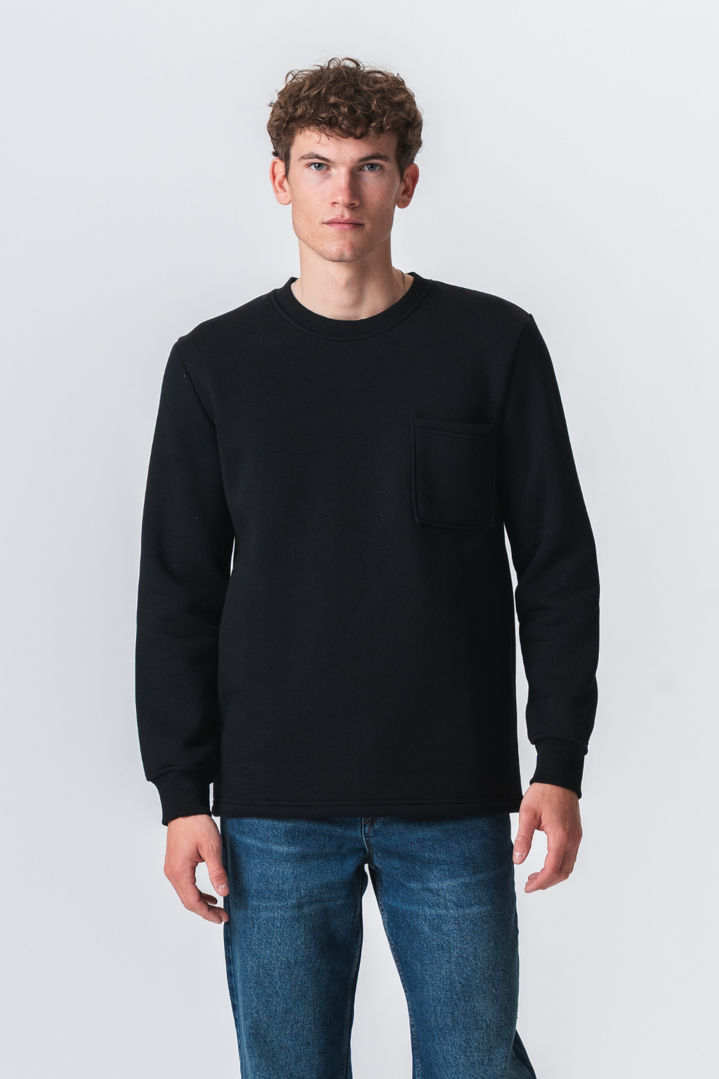 Pocket Sweatshirt Regular Fit - Sort