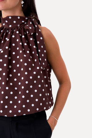 Wilma Top - Brun/Hvid