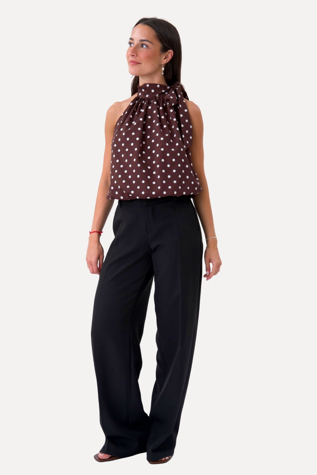 Wilma Top - Brun/Hvid