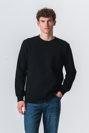 Pocket Sweatshirt Regular Fit - Sort