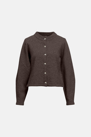 Zari Strik Cardigan - Seal Brown Melange