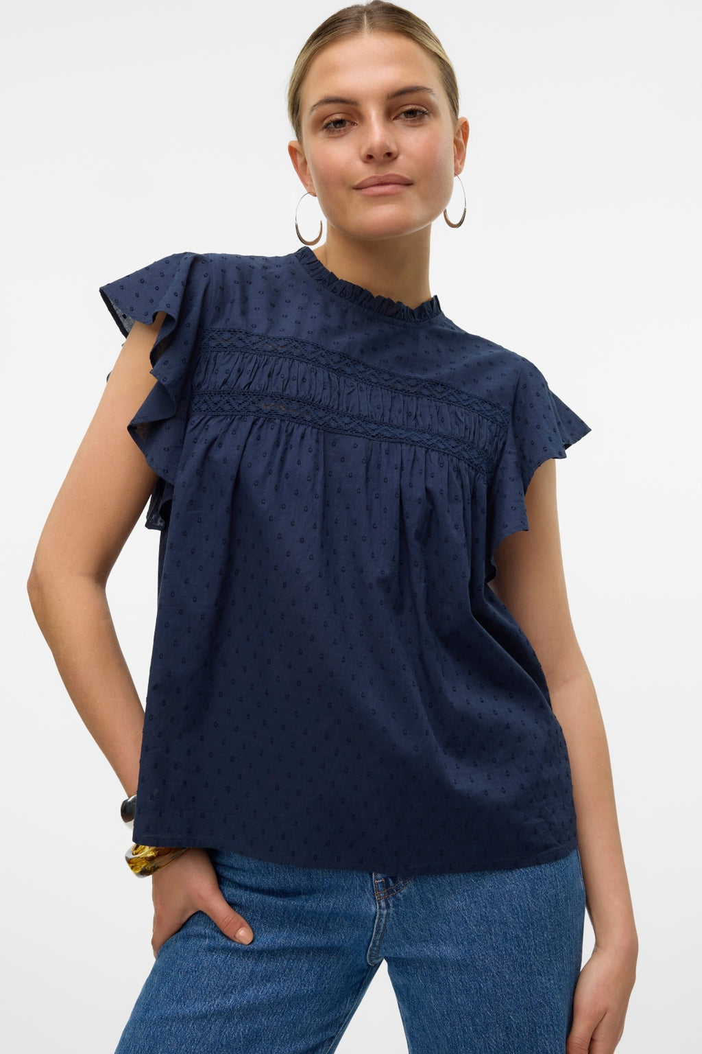 Trine Lace Top - Navy