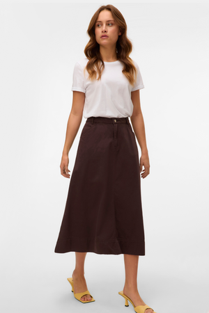 Filia Farvet Denim Nederdel - Chocolate Torte