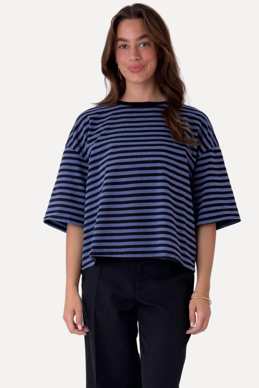 Zoe T-shirt - Sort/Denim Blå