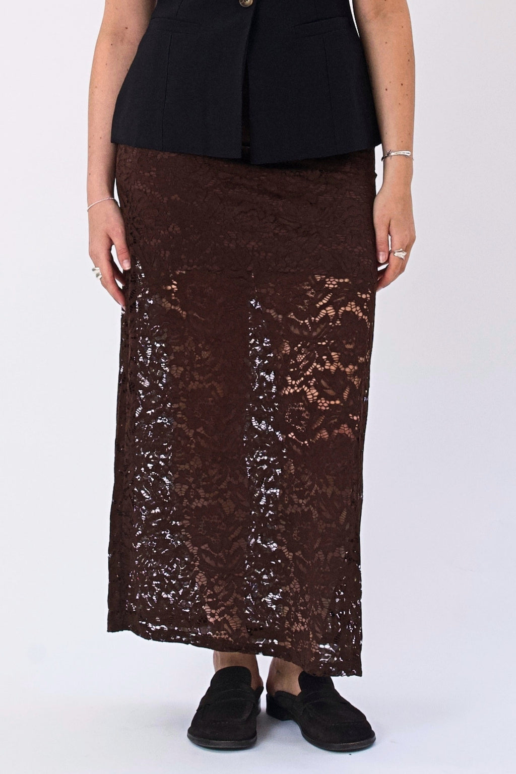 Amara Lace Maxi Nederdel - Coffee