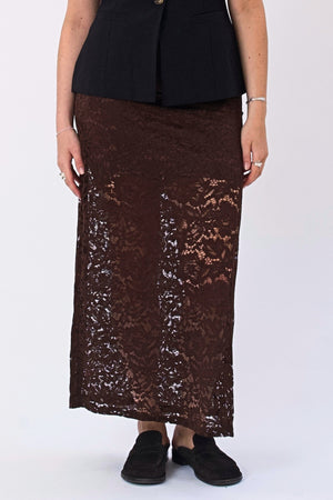 Amara Lace Maxi Nederdel - Coffee