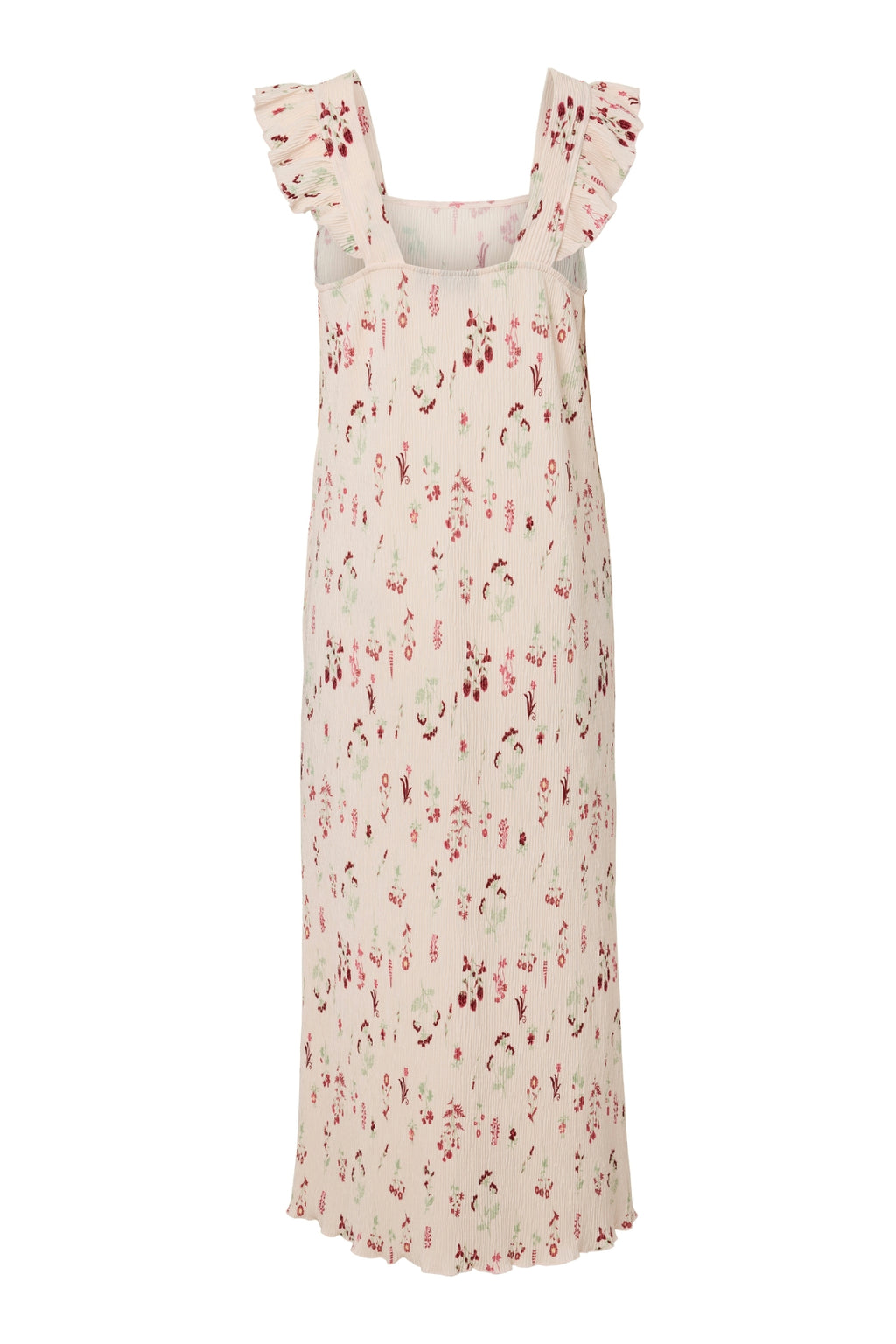 Flora Strop Kjole med Flæser - Petal Pink