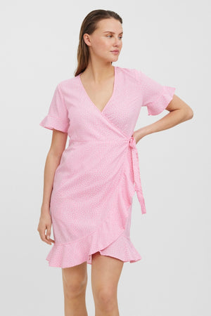 Henna 2/4 Wrap Kjole - Prism Pink