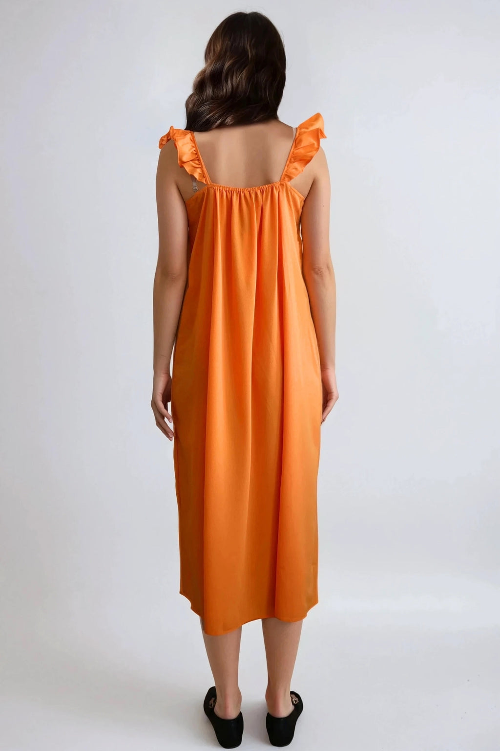 Zora Midi Kjole - Sun Orange