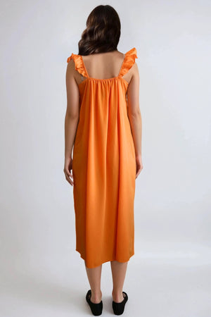 Zora Midi Kjole - Sun Orange