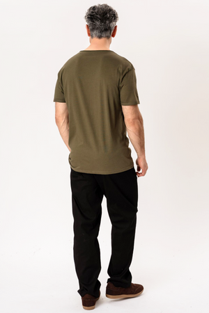 Dyb Rund Hals - Oliven Grøn