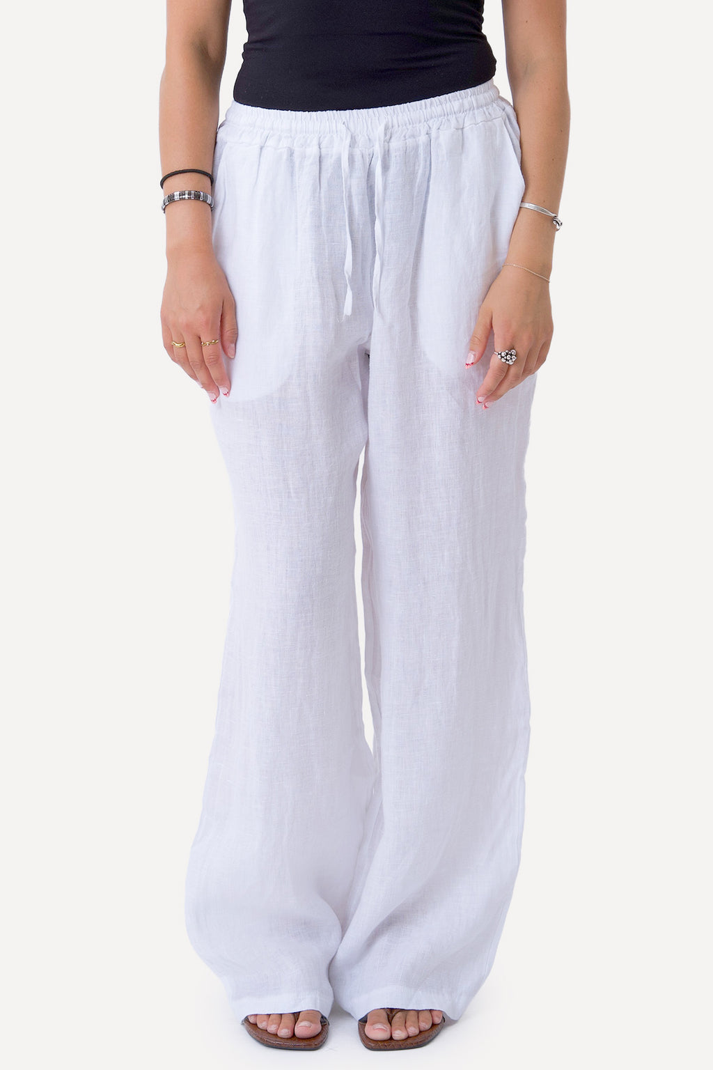 Astrid Hør Pants - Hvid