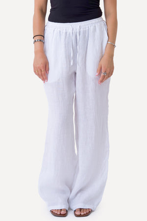 Astrid Hør Pants - Hvid