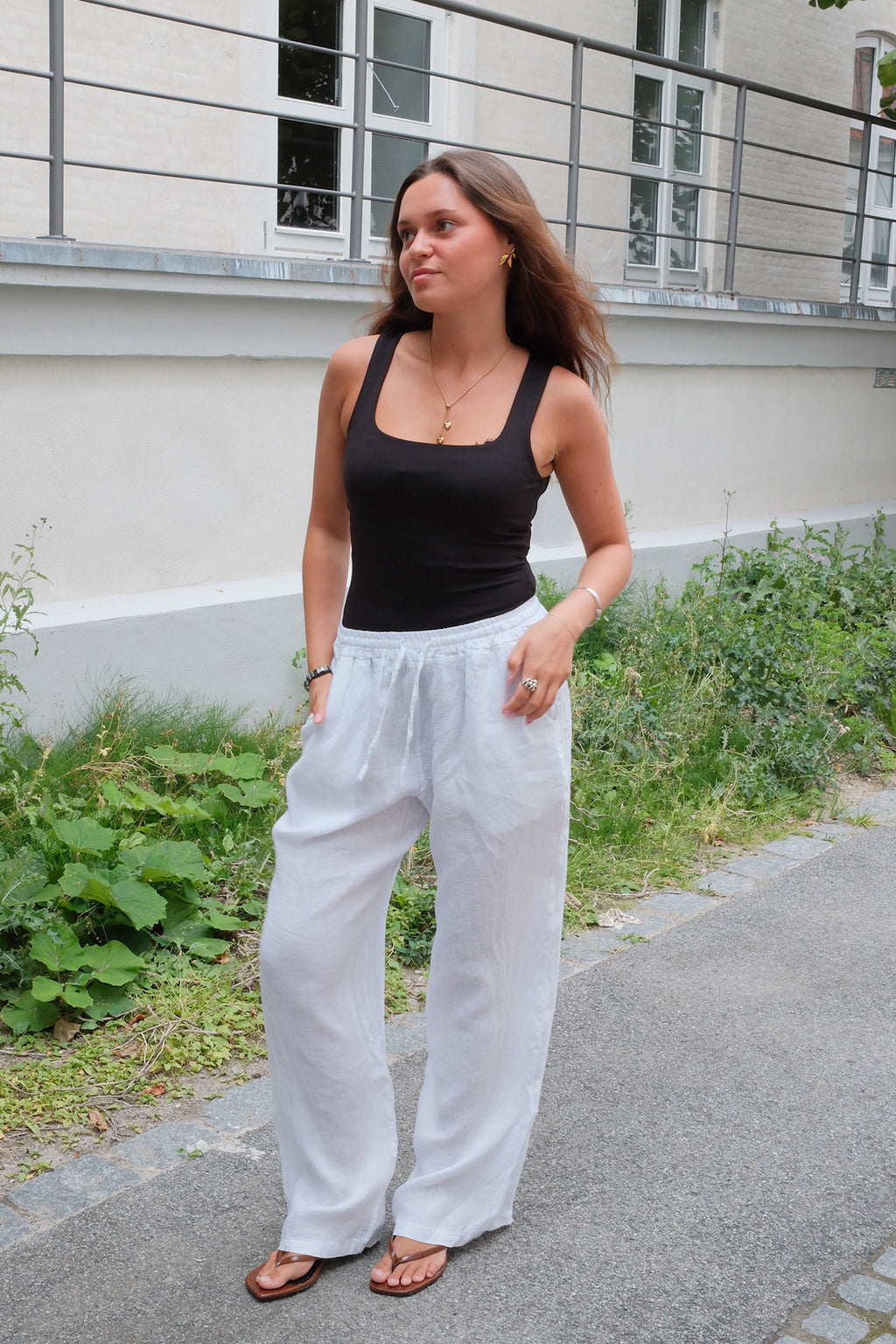 Astrid Hør Pants - Hvid