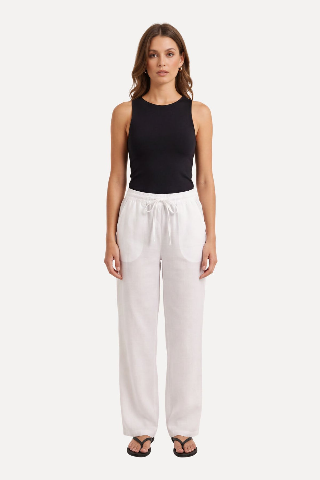Astrid Hør Pants - Hvid