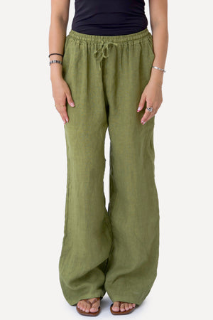 Astrid Hør Pants - Olive