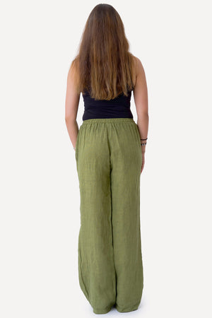 Astrid Hør Pants - Olive