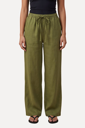Astrid Hør Pants - Olive