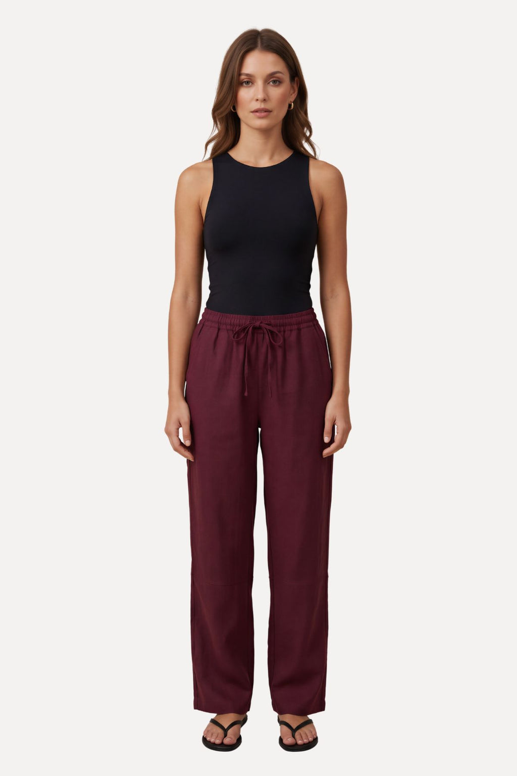 Astrid Hør Pants - Rød
