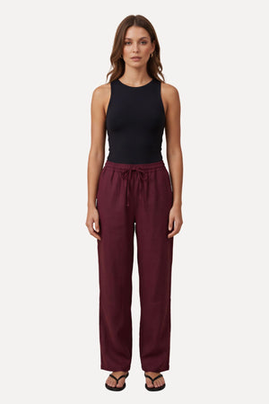 Astrid Hør Pants - Rød