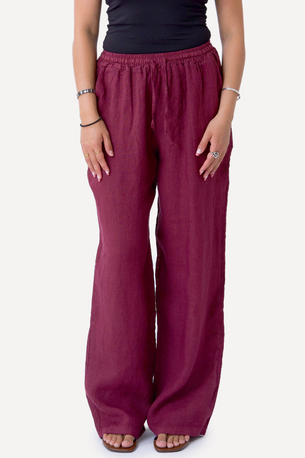Astrid Hør Pants - Rød