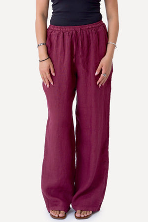 Astrid Hør Pants - Rød