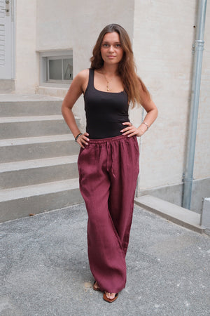 Astrid Hør Pants - Rød