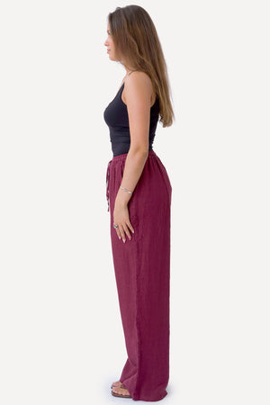 Astrid Hør Pants - Rød