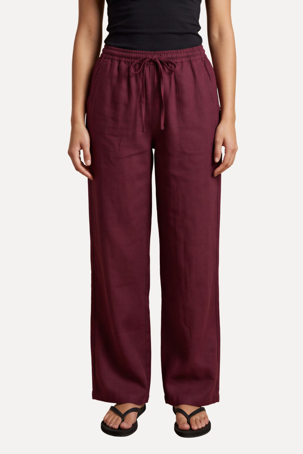 Astrid Hør Pants - Rød