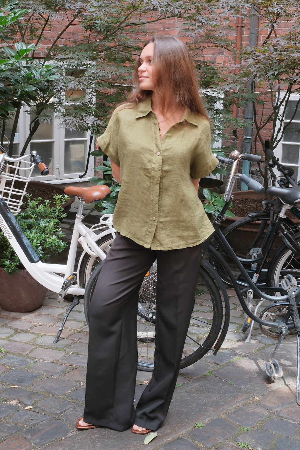 Astrid Hørskjorte - Olivengrøn