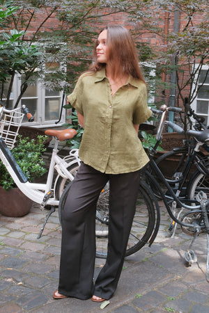Astrid Hørskjorte - Olivengrøn