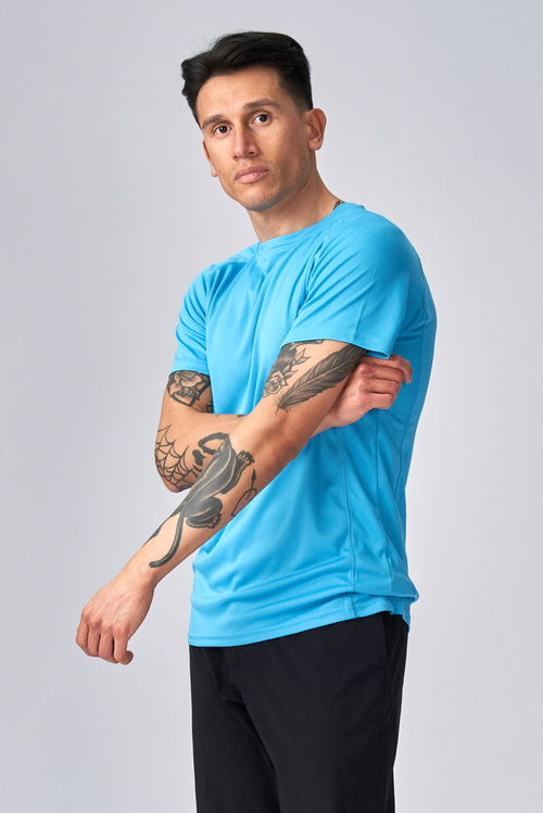 Trænings T-shirt - Turkis blå