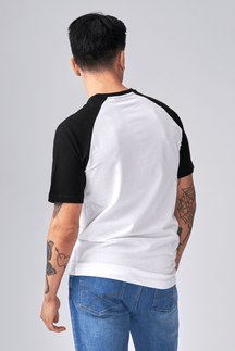 Basic raglan T-shirt - Sort-Hvid