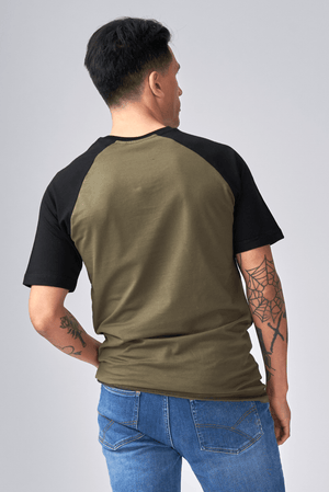 Basic raglan T-shirt - Sort-Army