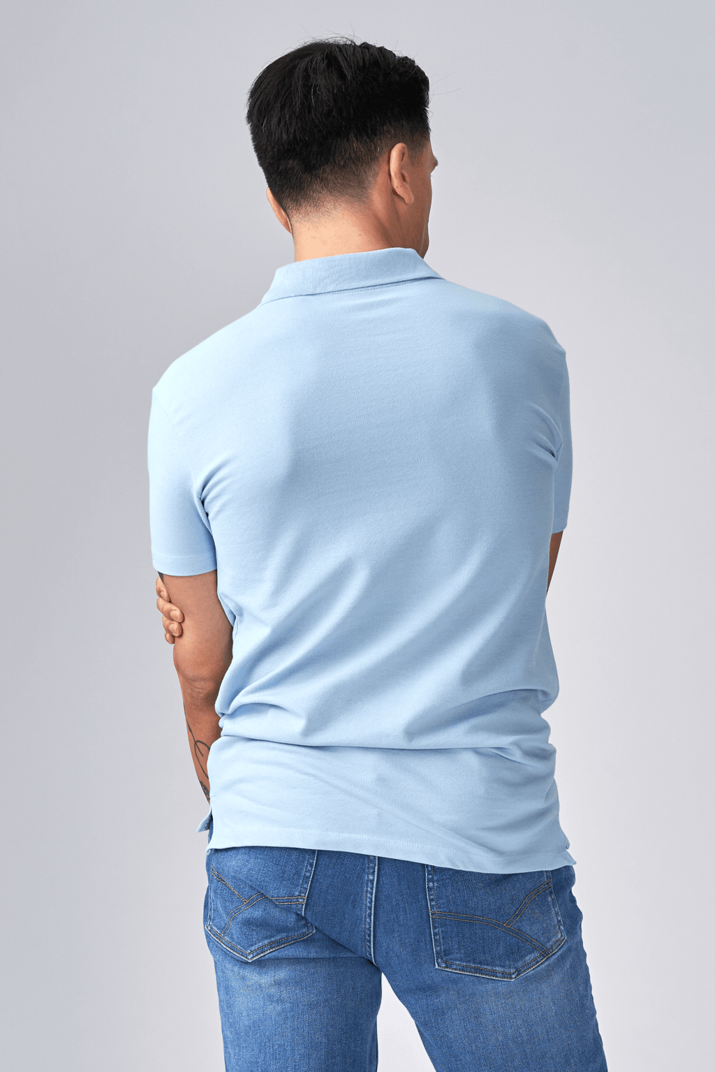 Muscle Polo Shirt - Lyseblå