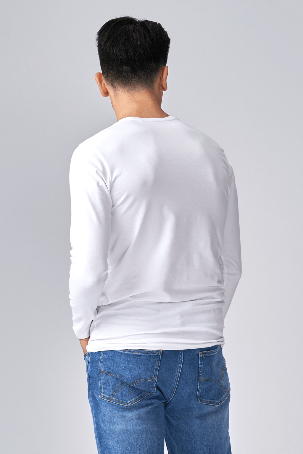 Langærmet Muscle T-shirt - Hvid