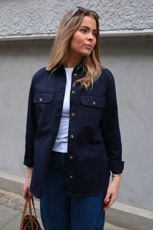 Amber Twill Skjorte - Navy