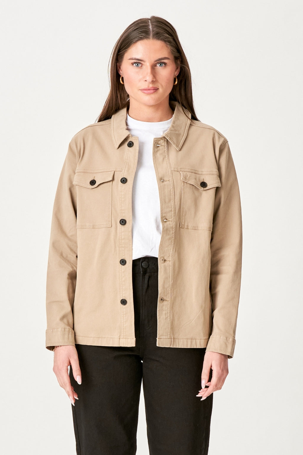 Twill Overshirt - Beige