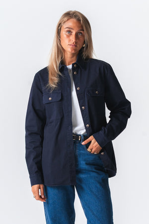 Amber Twill Skjorte - Navy