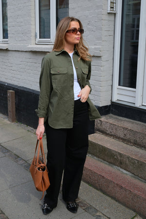 Amber Twill Skjorte - Grøn