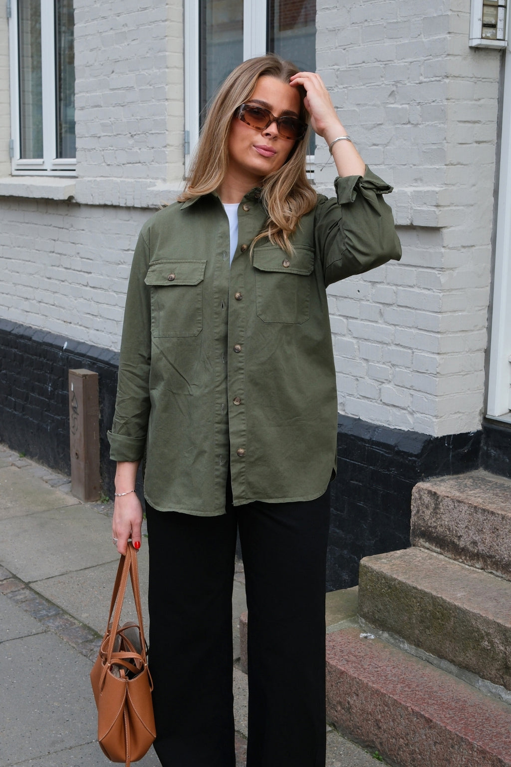 Amber Twill Skjorte - Grøn