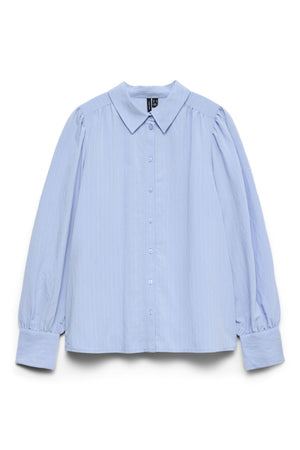 Millie Skjorte - Brunnera Blue/Snow White